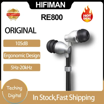 Оригинальные проводные наушники Hifiman RE800 серебристого цвета, Hi-Fi топологические динамические наушники-вкладыши, игровые наушники
